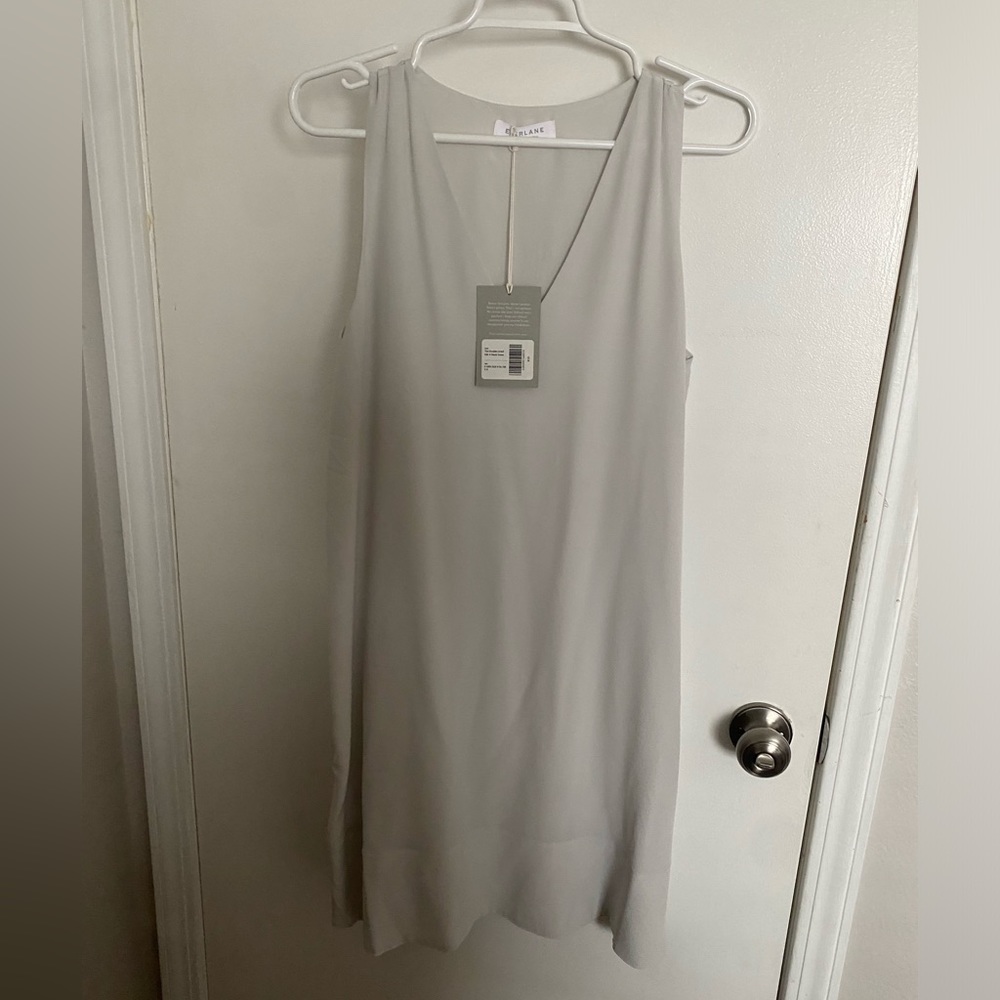 Everlane The Double-Lined Silk V-Neck Dress